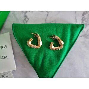 New Gold-plated Bottega Veneta Triangle Hardware silver hoops
